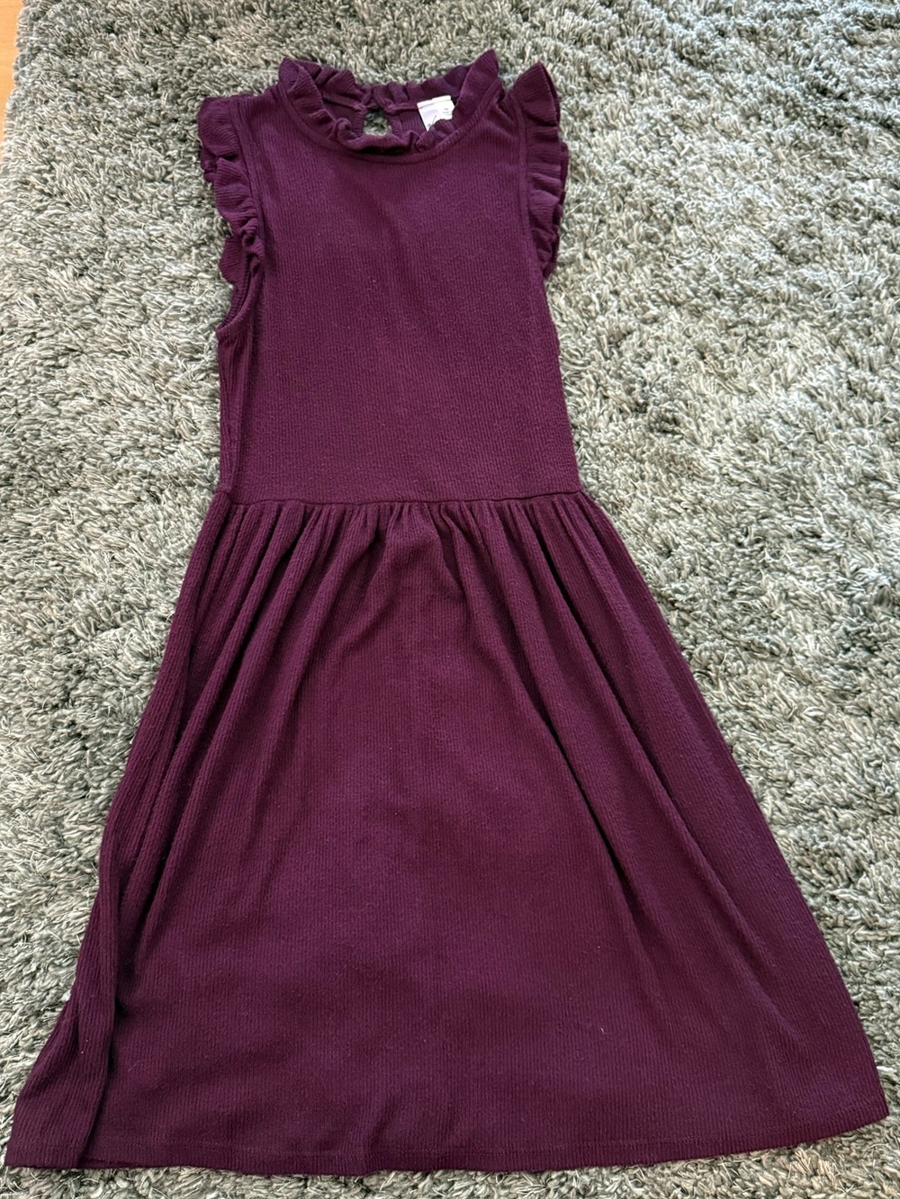 Alya Plum Ruffle Sleeve Knit Dress - Picture 6 of 9
